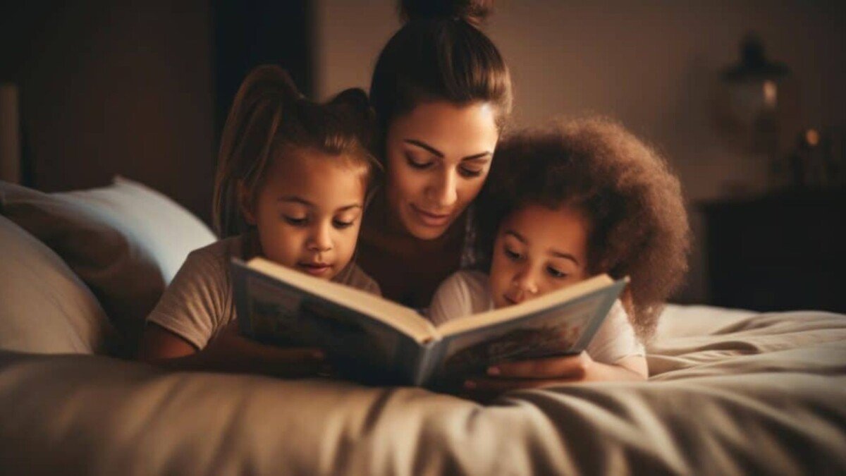 this image shows How Bedtime Stories help Foster Imagination in children